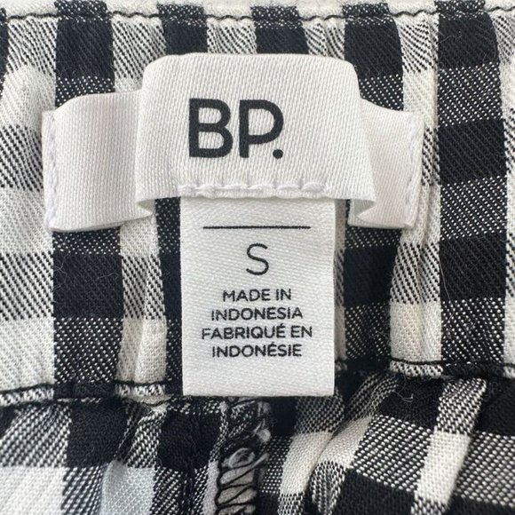 Nordstrom BP Womens Small Black White Gingham Check Straight Leg Pants Cotton - Picture 9 of 10